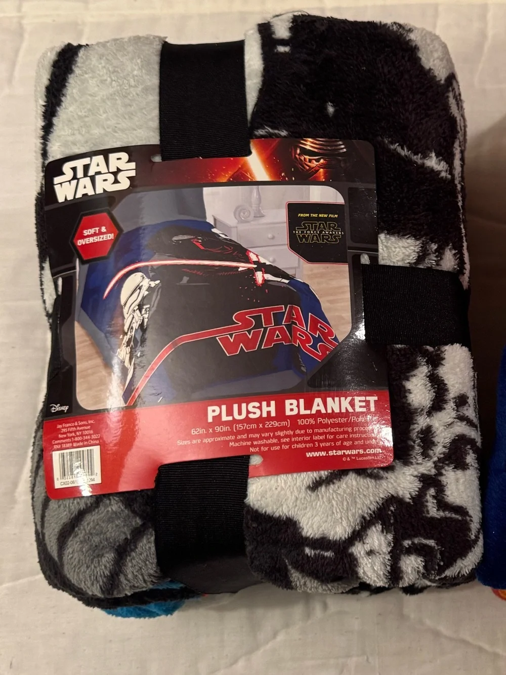 Star Wars Bold Logo Plush Blanket in Blue, Black & Red